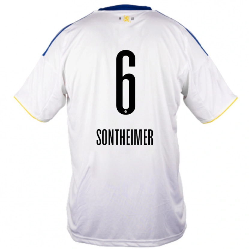 Danxen Homem Camisola Patrick Sontheimer #6 Branco Azul Amarelo Alternativa 2025/26 Camisa