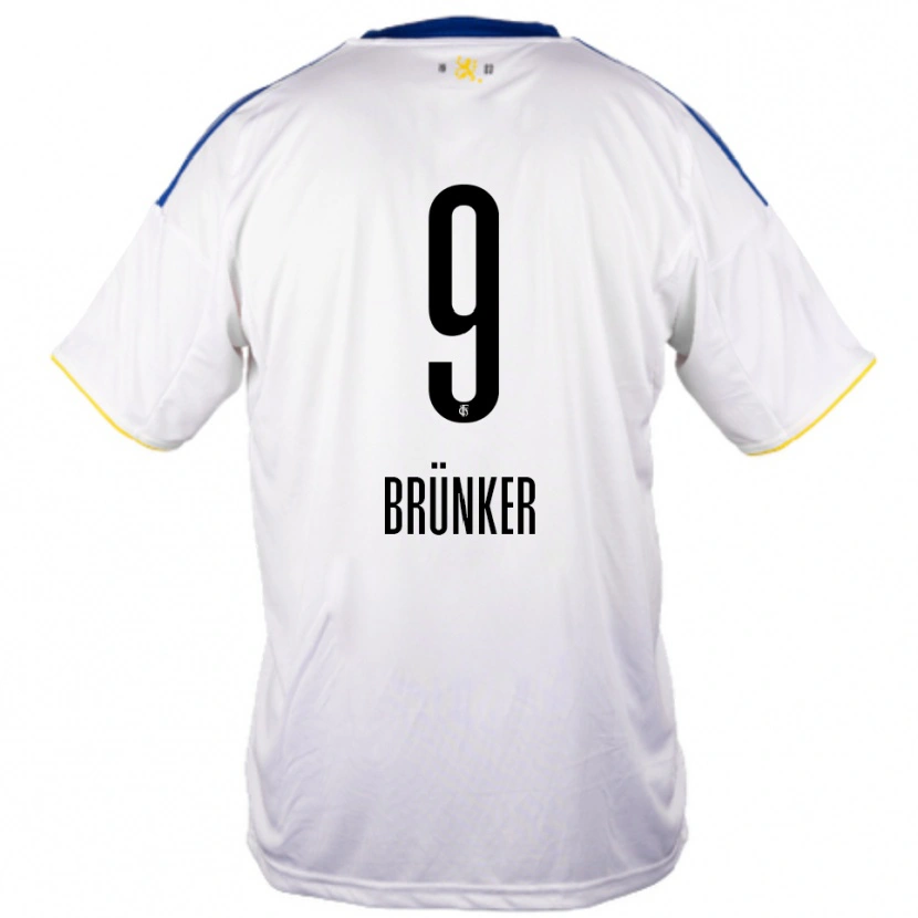 Danxen Homem Camisola Kai Brünker #9 Branco Azul Amarelo Alternativa 2025/26 Camisa