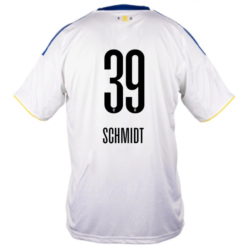 Danxen Homem Camisola Patrick Schmidt #39 Branco Azul Amarelo Alternativa 2025/26 Camisa