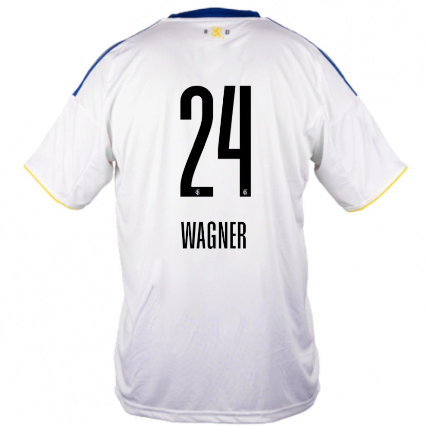 Danxen Homem Camisola Emma Wagner #24 Branco Azul Amarelo Alternativa 2025/26 Camisa