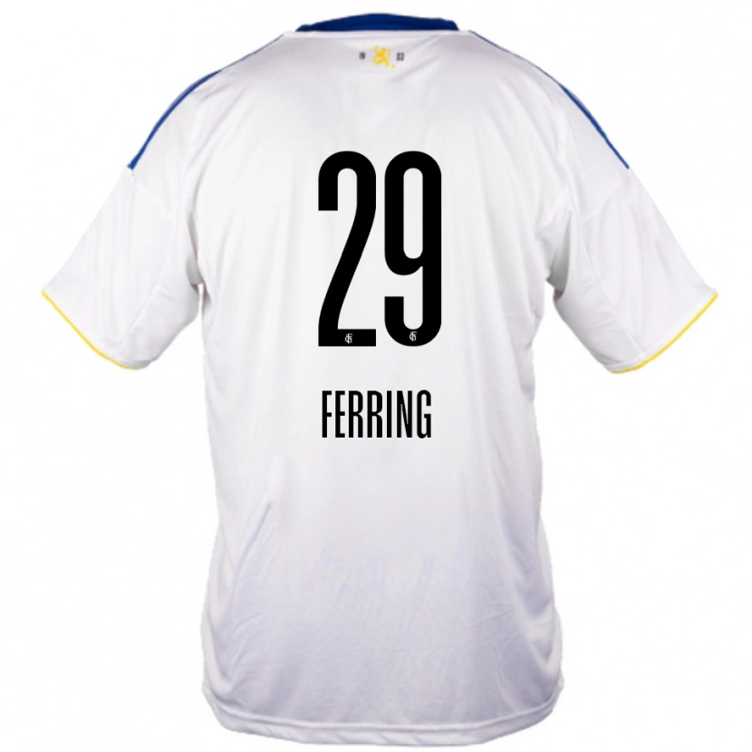 Danxen Homem Camisola Johannes Ferring #29 Branco Azul Amarelo Alternativa 2025/26 Camisa