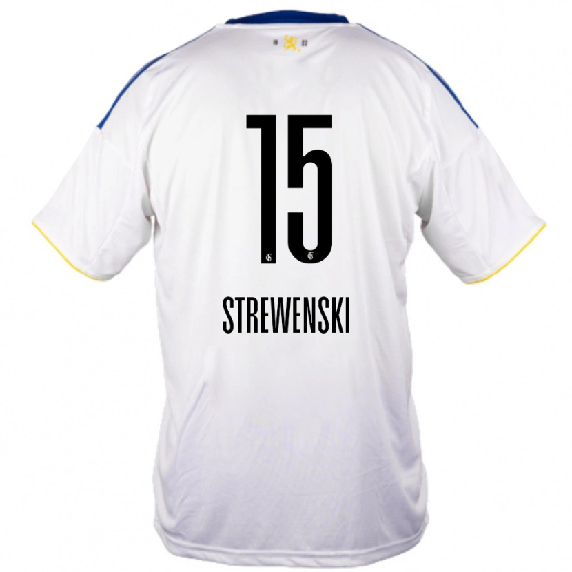 Danxen Homem Camisola Lukas Strewenski #15 Branco Azul Amarelo Alternativa 2025/26 Camisa