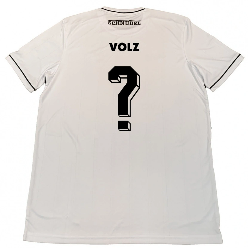 Danxen Homem Camisola Jule Volz #0 Branco Preto Alternativa 2025/26 Camisa