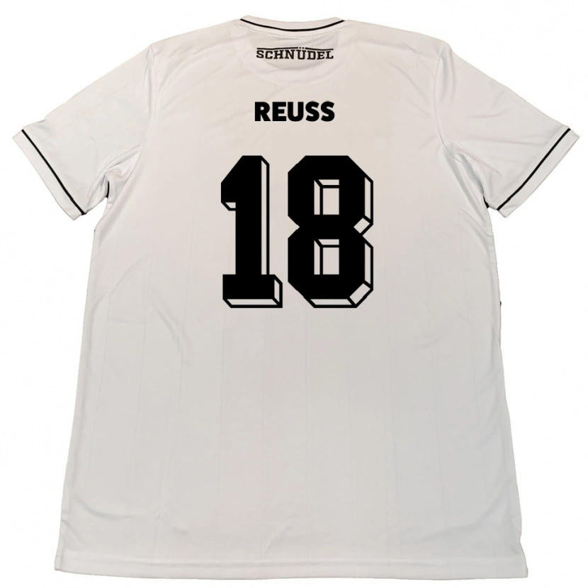 Danxen Homem Camisola Noah Reuß #18 Branco Preto Alternativa 2025/26 Camisa