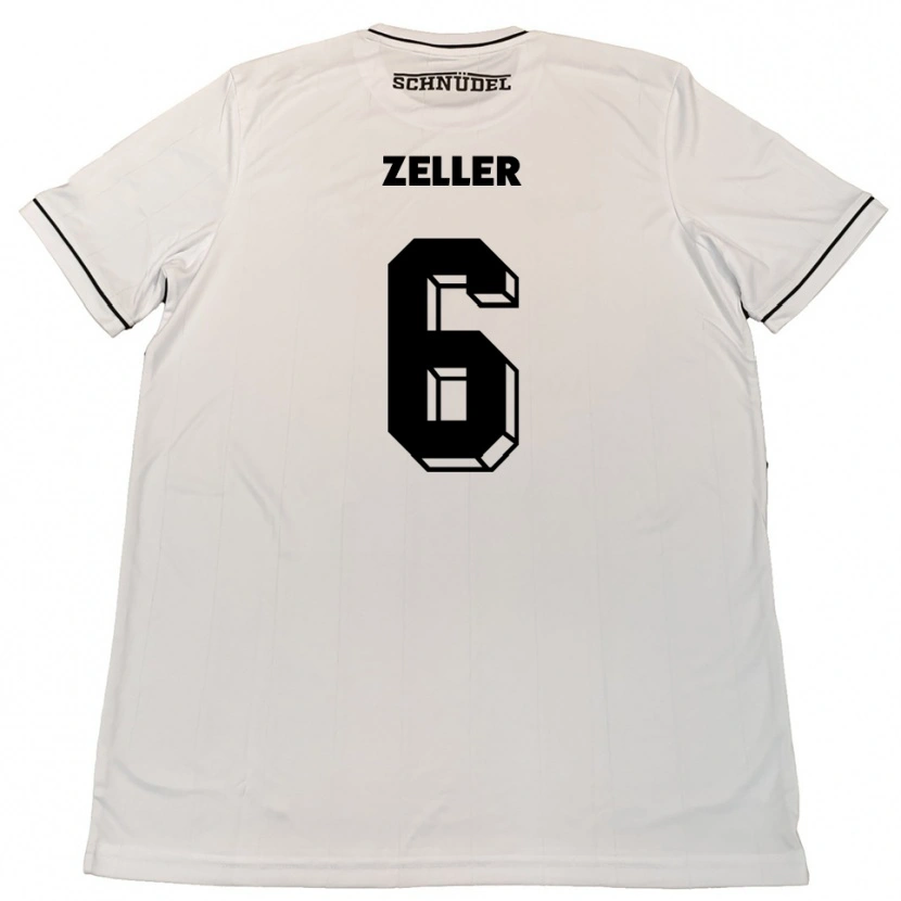 Danxen Homem Camisola Lucas Zeller #6 Branco Preto Alternativa 2025/26 Camisa