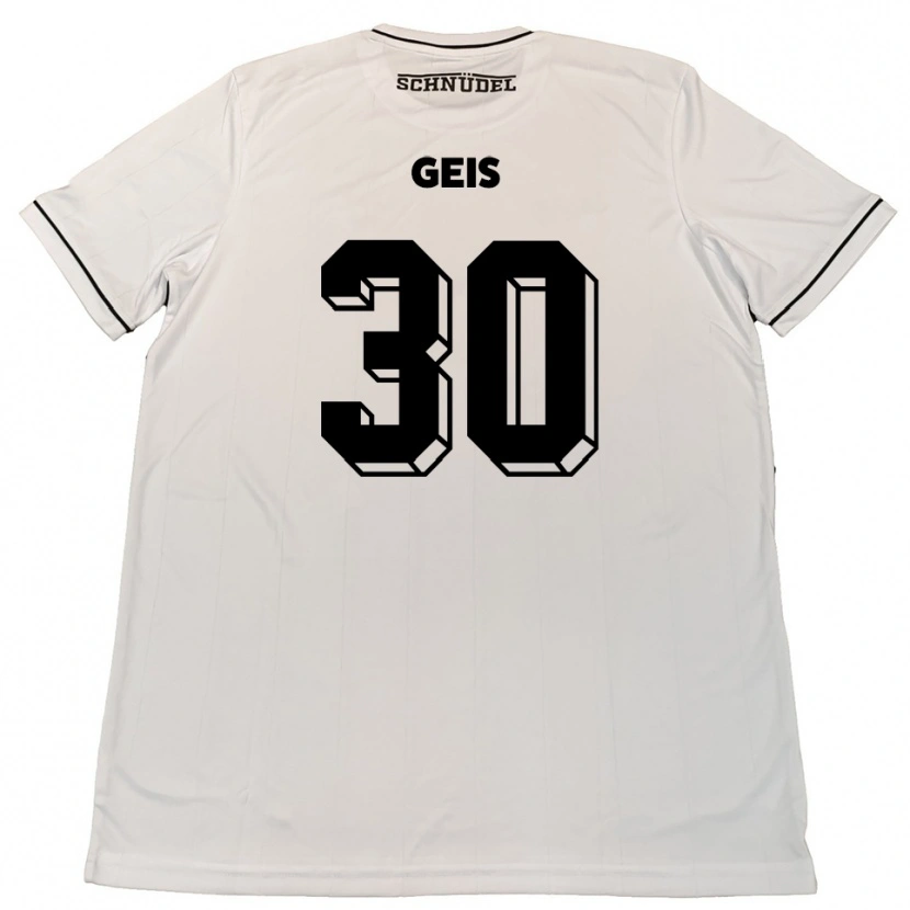 Danxen Homem Camisola Johannes Geis #30 Branco Preto Alternativa 2025/26 Camisa