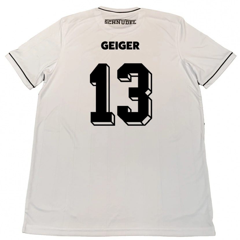 Danxen Homem Camisola Luca Geiger #13 Branco Preto Alternativa 2025/26 Camisa
