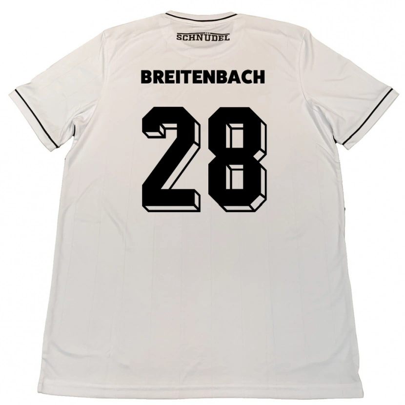 Danxen Homem Camisola Fabio Breitenbach #28 Branco Preto Alternativa 2025/26 Camisa