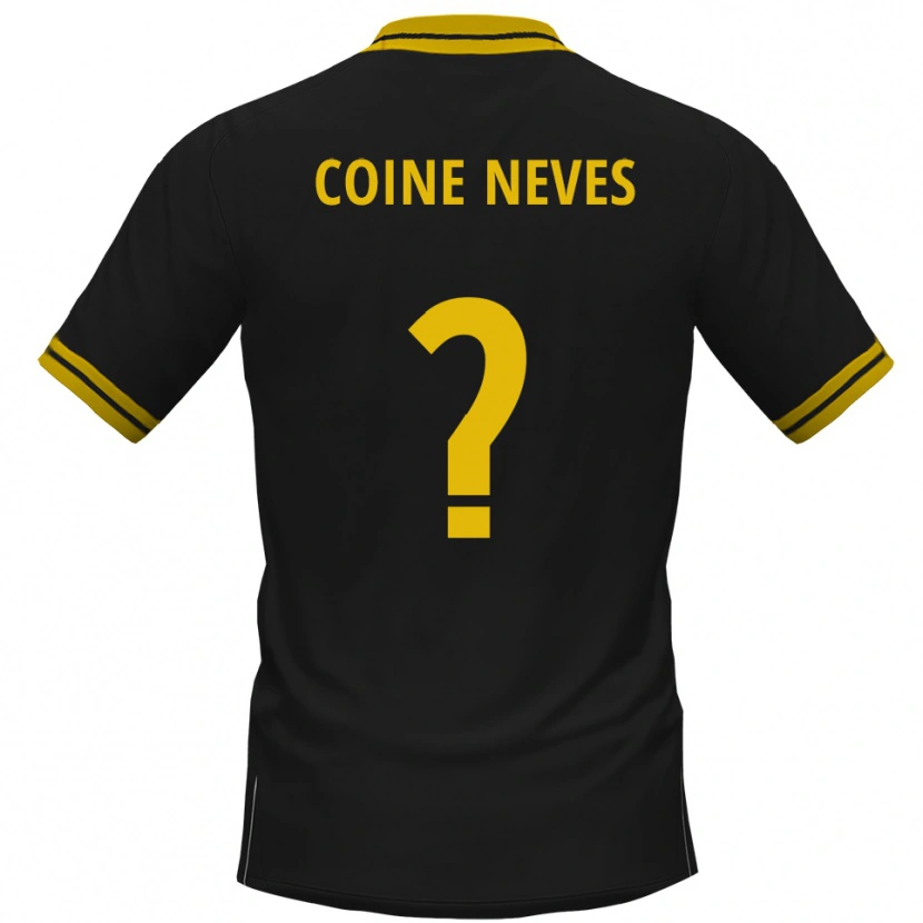 Danxen Homem Camisola Arthur Coine Neves #0 Preto Amarelo Alternativa 2025/26 Camisa