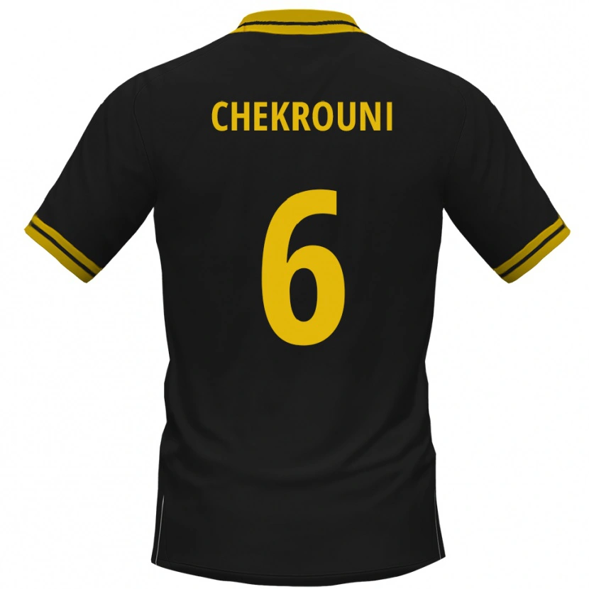 Danxen Homem Camisola Salim Chekrouni #6 Preto Amarelo Alternativa 2025/26 Camisa