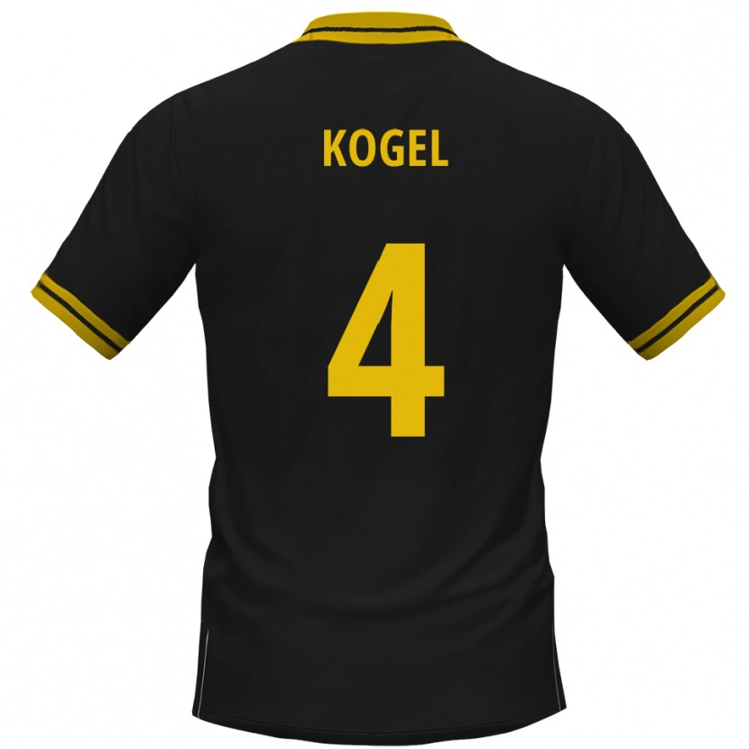 Danxen Homem Camisola Tobias Kogel #4 Preto Amarelo Alternativa 2025/26 Camisa