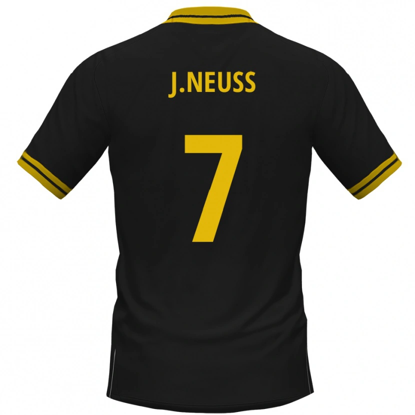 Danxen Homem Camisola Julian Neuss #7 Preto Amarelo Alternativa 2025/26 Camisa