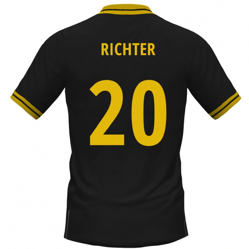 Danxen Homem Camisola Marc Richter #20 Preto Amarelo Alternativa 2025/26 Camisa