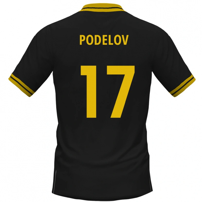 Danxen Homem Camisola David Podelov #17 Preto Amarelo Alternativa 2025/26 Camisa