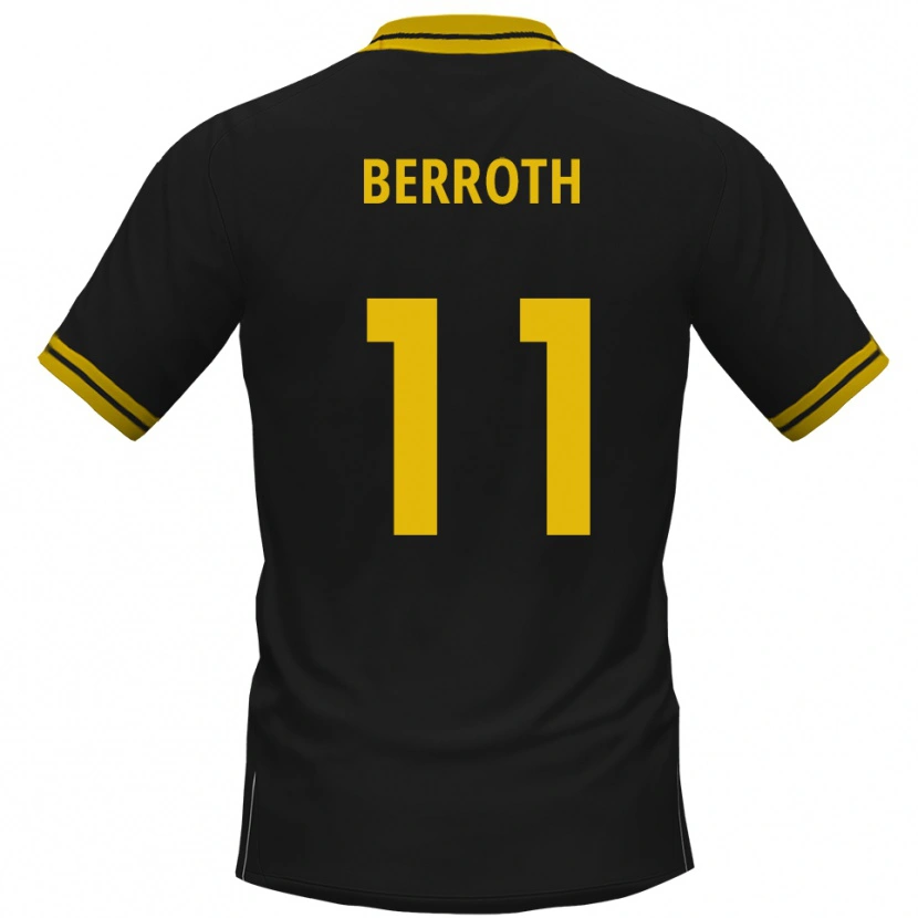 Danxen Homem Camisola Julius Berroth #11 Preto Amarelo Alternativa 2025/26 Camisa