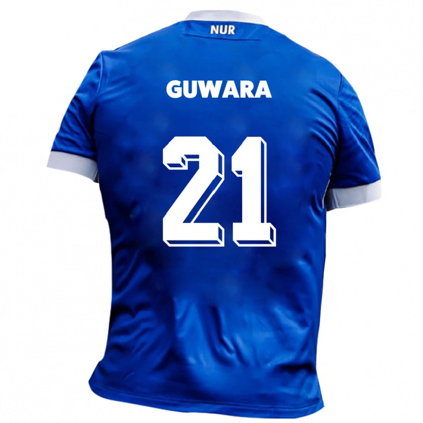 Danxen Homem Camisola Leon Guwara #21 Azul Branco Alternativa 2025/26 Camisa