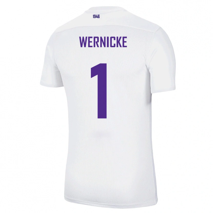 Danxen Homem Camisola Samuli Wernicke #1 Branco Verde Alternativa 2025/26 Camisa