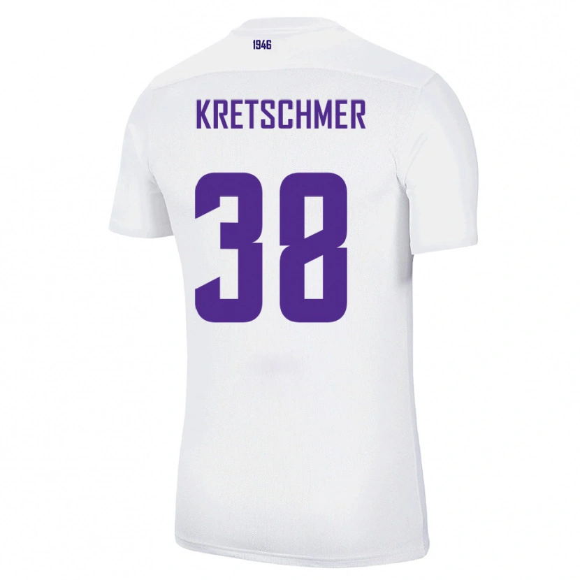 Danxen Homem Camisola Theo Kretschmer #38 Branco Verde Alternativa 2025/26 Camisa