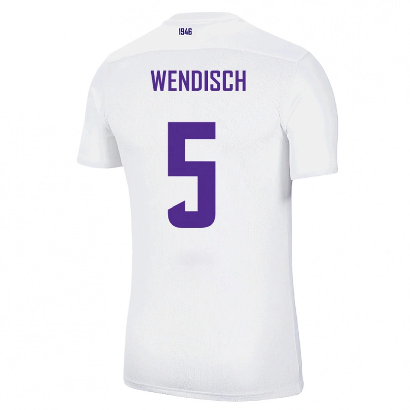 Danxen Homem Camisola Pascal Wendisch #5 Branco Verde Alternativa 2025/26 Camisa