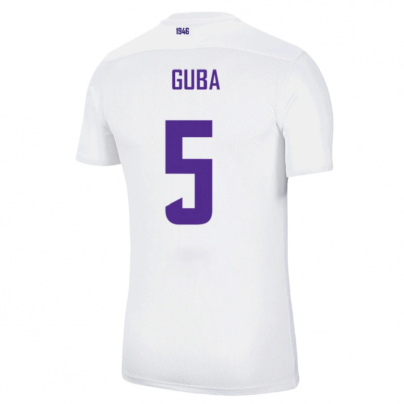 Danxen Homem Camisola Kilian Guba #5 Branco Verde Alternativa 2025/26 Camisa