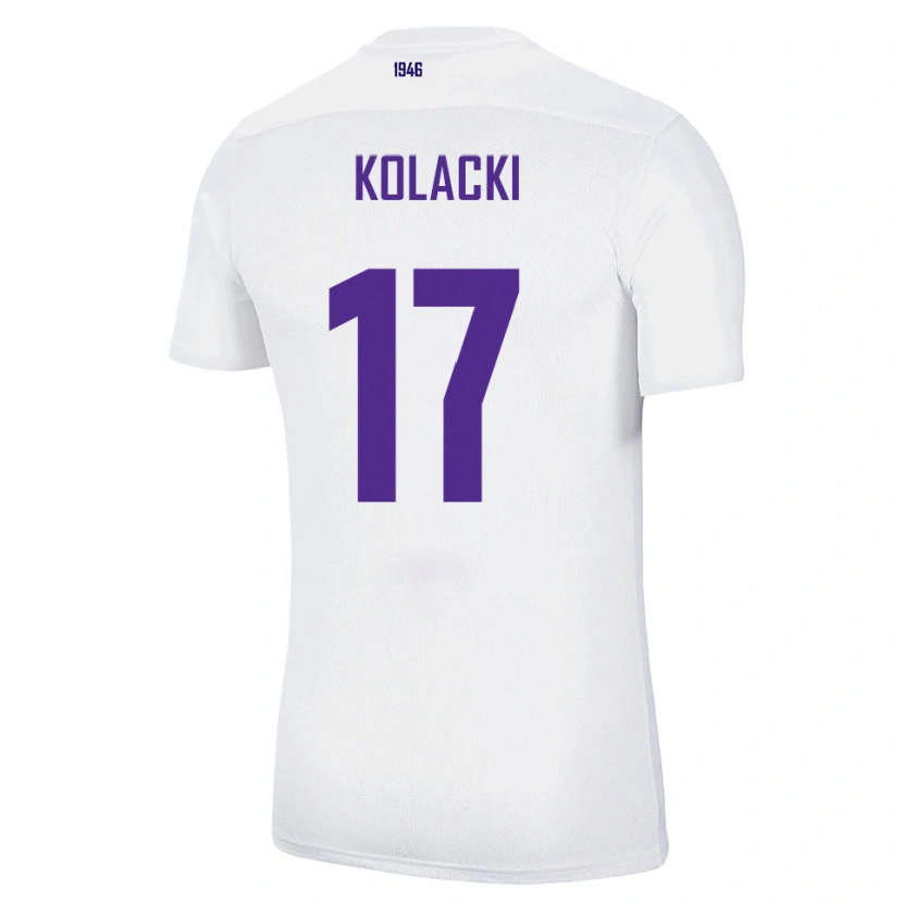 Danxen Homem Camisola Dawid Kolacki #17 Branco Verde Alternativa 2025/26 Camisa