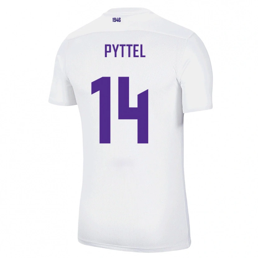 Danxen Homem Camisola Henrik Pyttel #14 Branco Verde Alternativa 2025/26 Camisa
