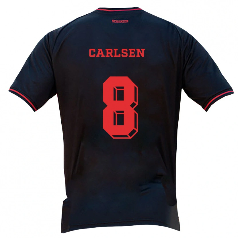 Danxen Homem Camisola Fredrik Carlsen #8 Preto Vermelho Branco Alternativa 2025/26 Camisa