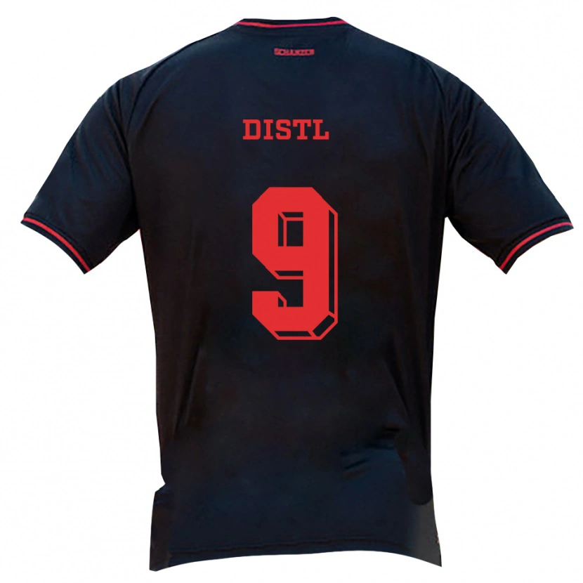 Danxen Homem Camisola Manuel Distl #9 Preto Vermelho Branco Alternativa 2025/26 Camisa