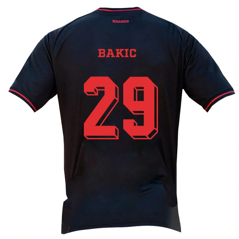 Danxen Homem Camisola Edis Bakic #29 Preto Vermelho Branco Alternativa 2025/26 Camisa
