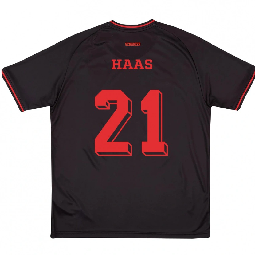 Danxen Homem Camisola Leo Haas #21 Preto Vermelho Branco Alternativa 2025/26 Camisa