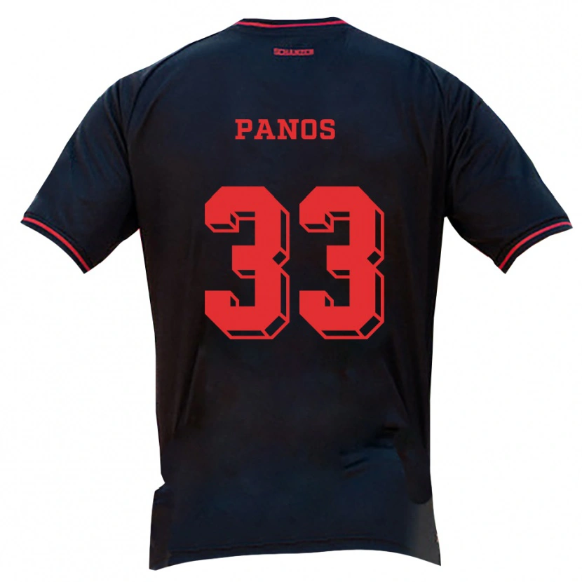 Danxen Homem Camisola Nikos Panos #33 Preto Vermelho Branco Alternativa 2025/26 Camisa