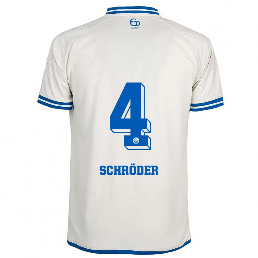 Danxen Homem Camisola Lisa Schröder #4 Branco Azul Alternativa 2025/26 Camisa