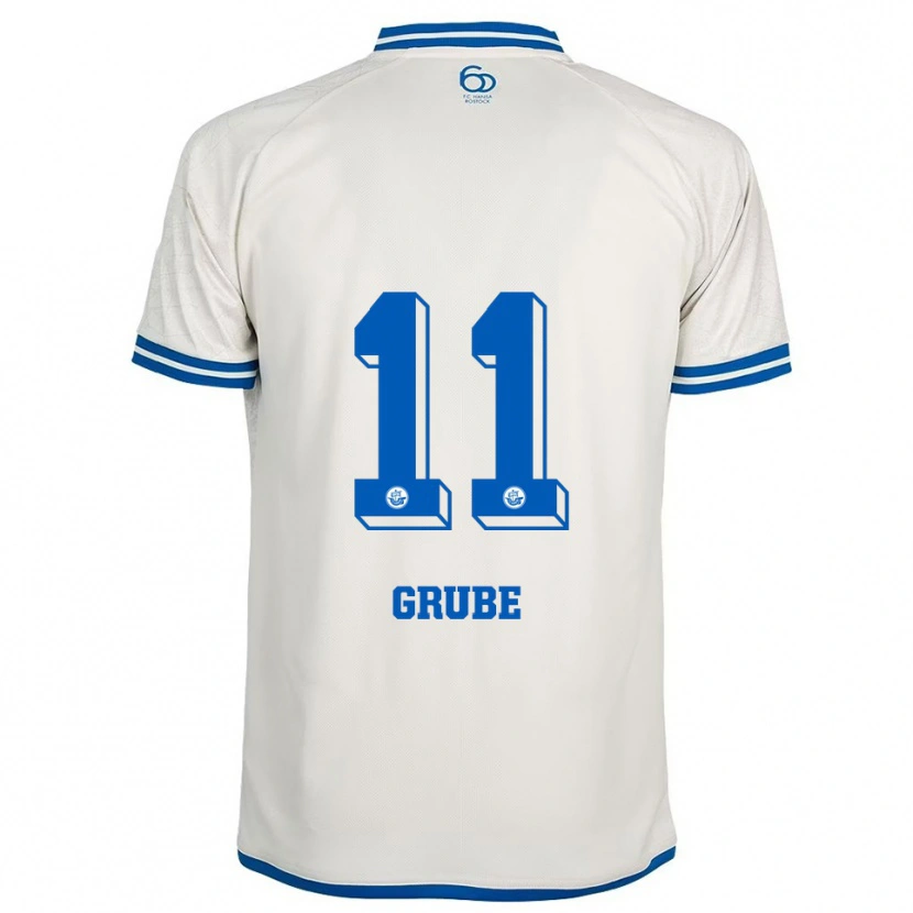 Danxen Homem Camisola Pepe Grube #11 Branco Azul Alternativa 2025/26 Camisa