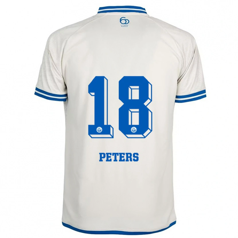 Danxen Homem Camisola Bennett Peters #18 Branco Azul Alternativa 2025/26 Camisa