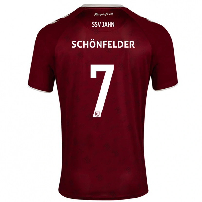 Danxen Homem Camisola Oscar Schönfelder #7 Borgonha Branco Alternativa 2025/26 Camisa
