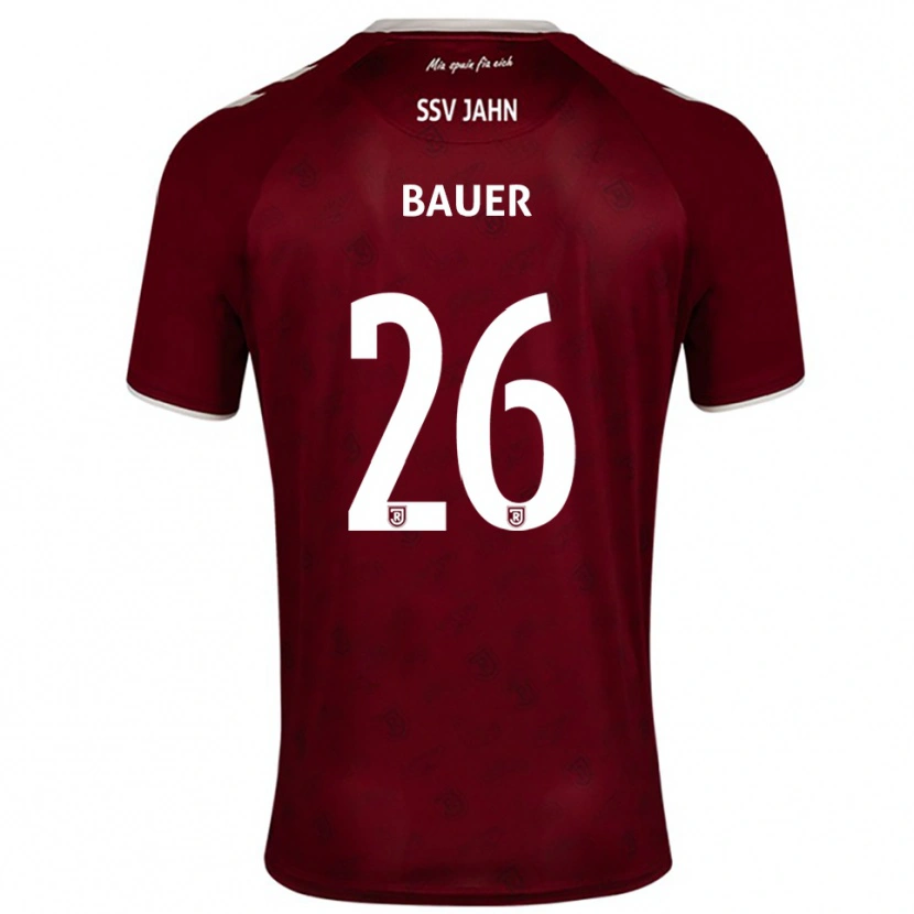 Danxen Homem Camisola Benedikt Bauer #26 Borgonha Branco Alternativa 2025/26 Camisa