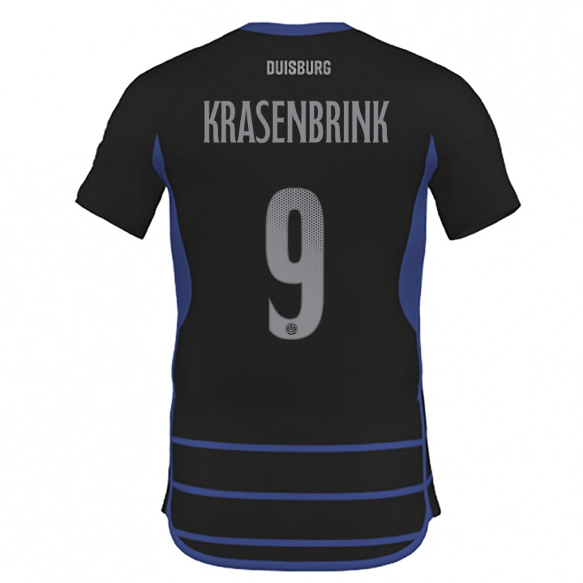 Danxen Homem Camisola Hannes Krasenbrink #9 Preto Azul Alternativa 2025/26 Camisa