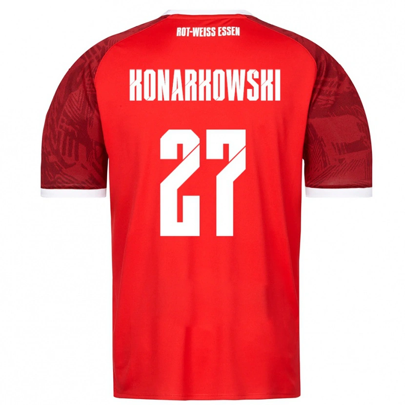 Danxen Homem Camisola Mirco Konarkowski #27 Vermelho Borgonha Branco Alternativa 2025/26 Camisa