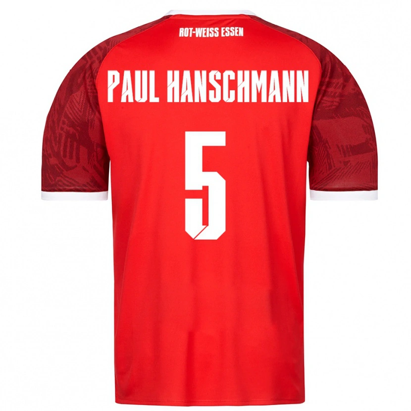 Danxen Homem Camisola Theodor Paul Hanschmann #5 Vermelho Borgonha Branco Alternativa 2025/26 Camisa