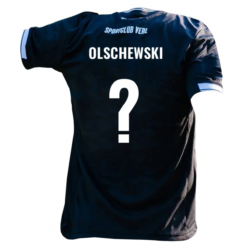 Danxen Homem Camisola Jan Olschewski #0 Preto Branco Alternativa 2025/26 Camisa