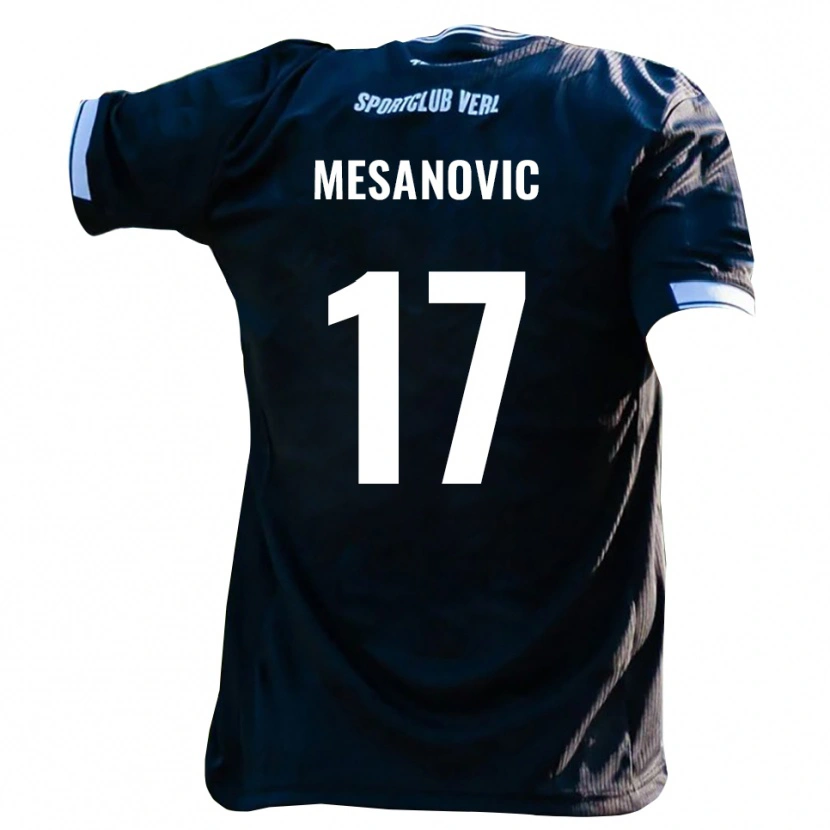 Danxen Homem Camisola Almin Mesanovic #17 Preto Branco Alternativa 2025/26 Camisa
