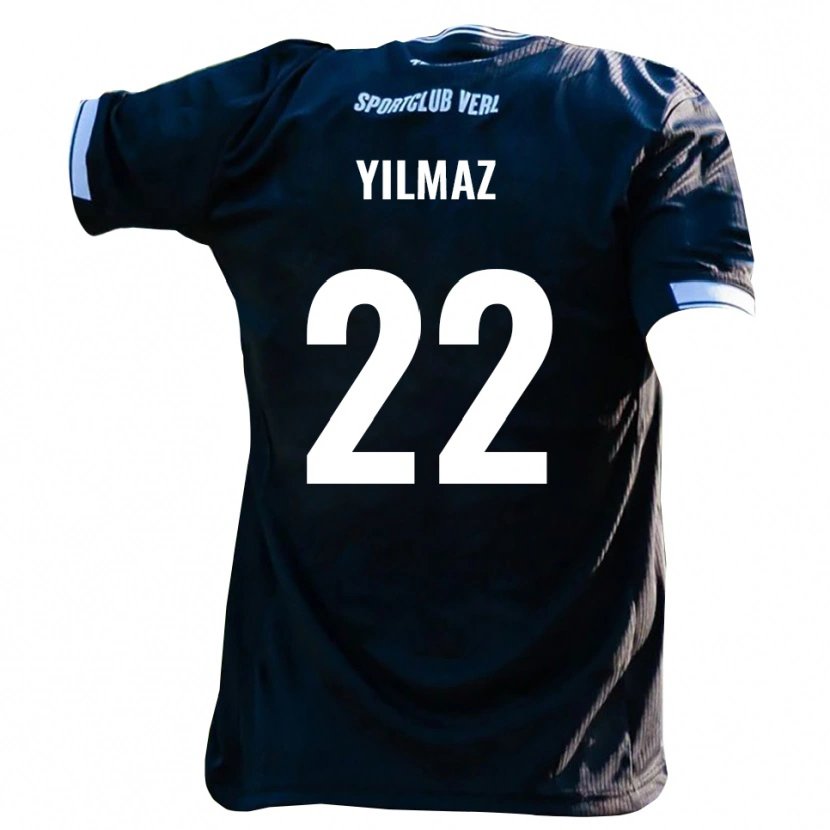 Danxen Homem Camisola Furkan Yilmaz #22 Preto Branco Alternativa 2025/26 Camisa