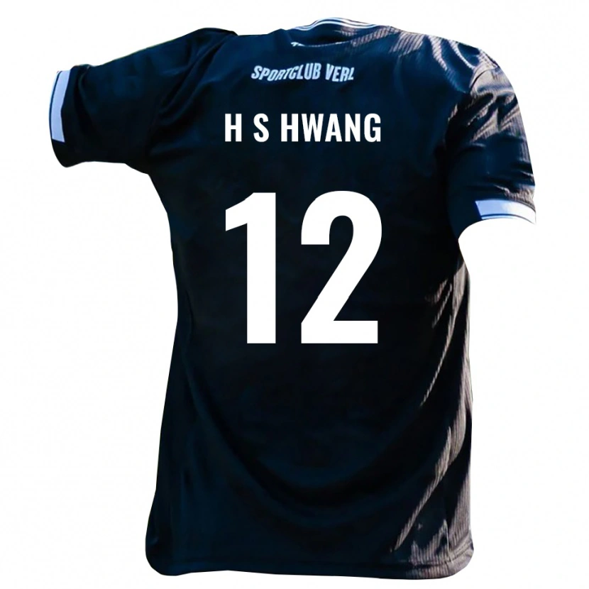 Danxen Homem Camisola Seung-Ho Hwang #12 Preto Branco Alternativa 2025/26 Camisa
