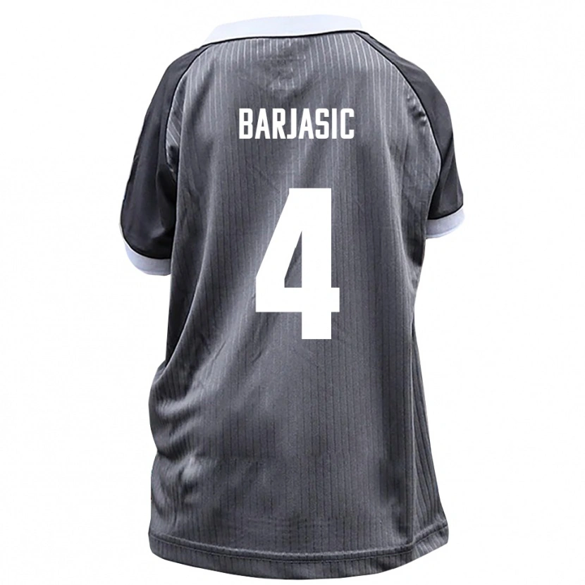 Danxen Homem Camisola Nikola Barjasic #4 Cinzento Branco Alternativa 2025/26 Camisa