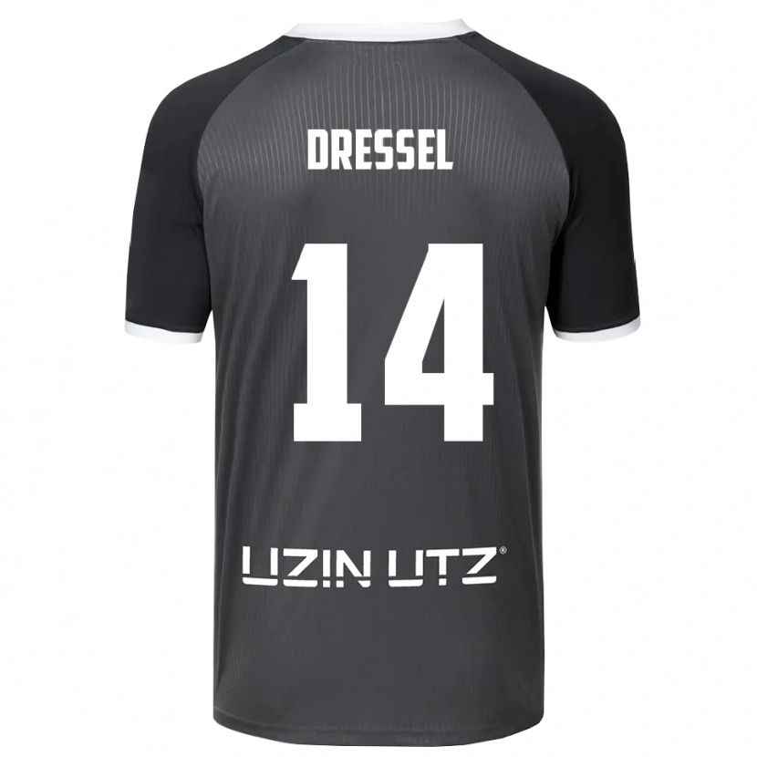 Danxen Homem Camisola Dennis Dressel #14 Cinzento Branco Alternativa 2025/26 Camisa