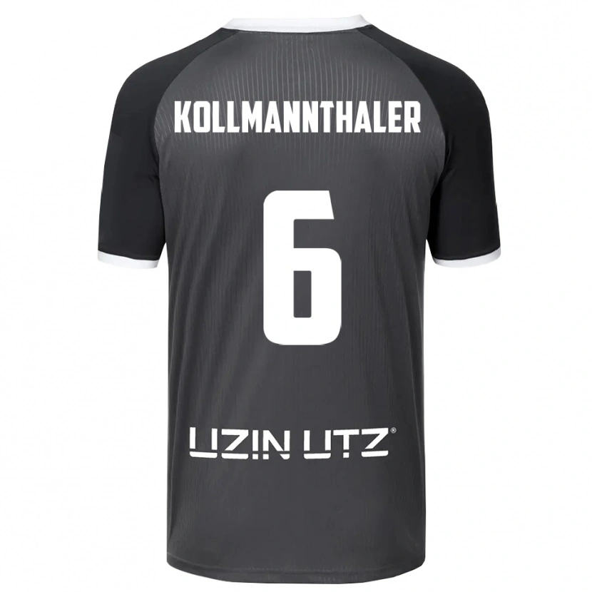 Danxen Homem Camisola Elischa Kollmannthaler #6 Cinzento Branco Alternativa 2025/26 Camisa