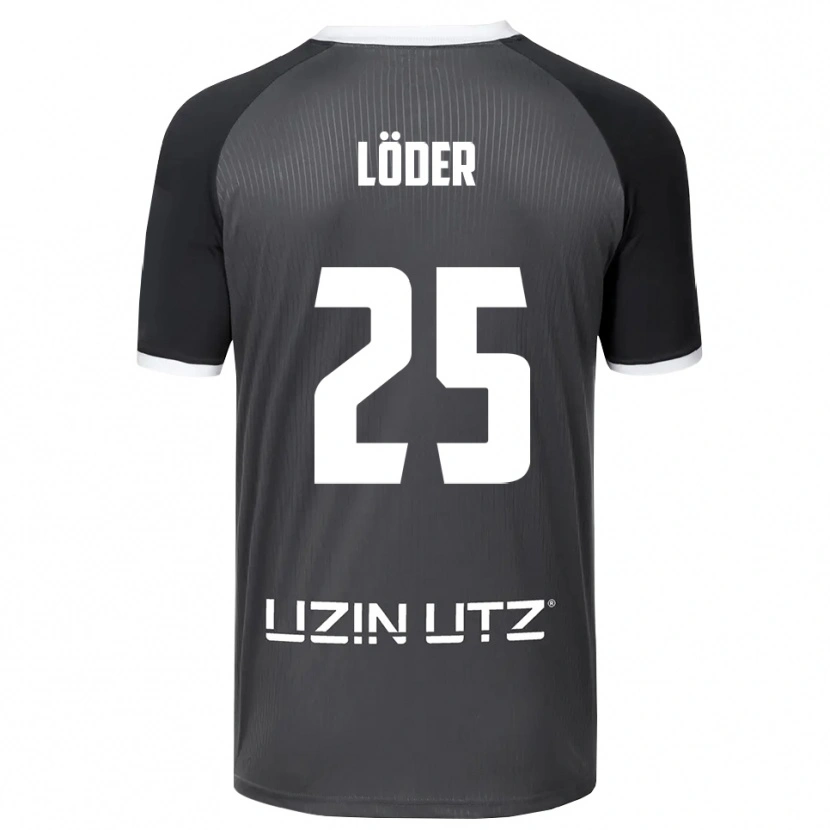 Danxen Homem Camisola Elias Löder #25 Cinzento Branco Alternativa 2025/26 Camisa