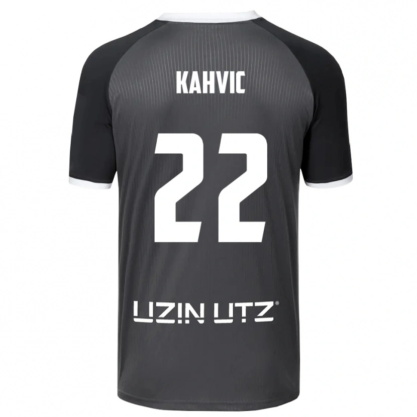 Danxen Homem Camisola Aleksandar Kahvic #22 Cinzento Branco Alternativa 2025/26 Camisa