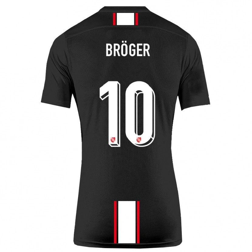 Danxen Homem Camisola Linus Bröger #10 Preto Branco Alternativa 2025/26 Camisa