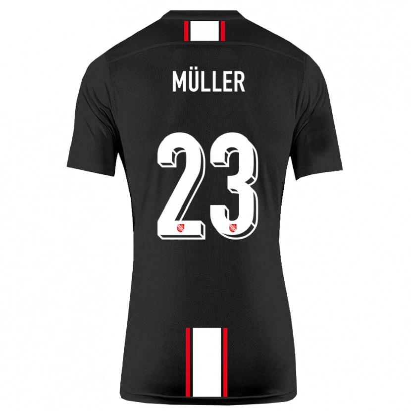 Danxen Homem Camisola Robin Müller #23 Preto Branco Alternativa 2025/26 Camisa